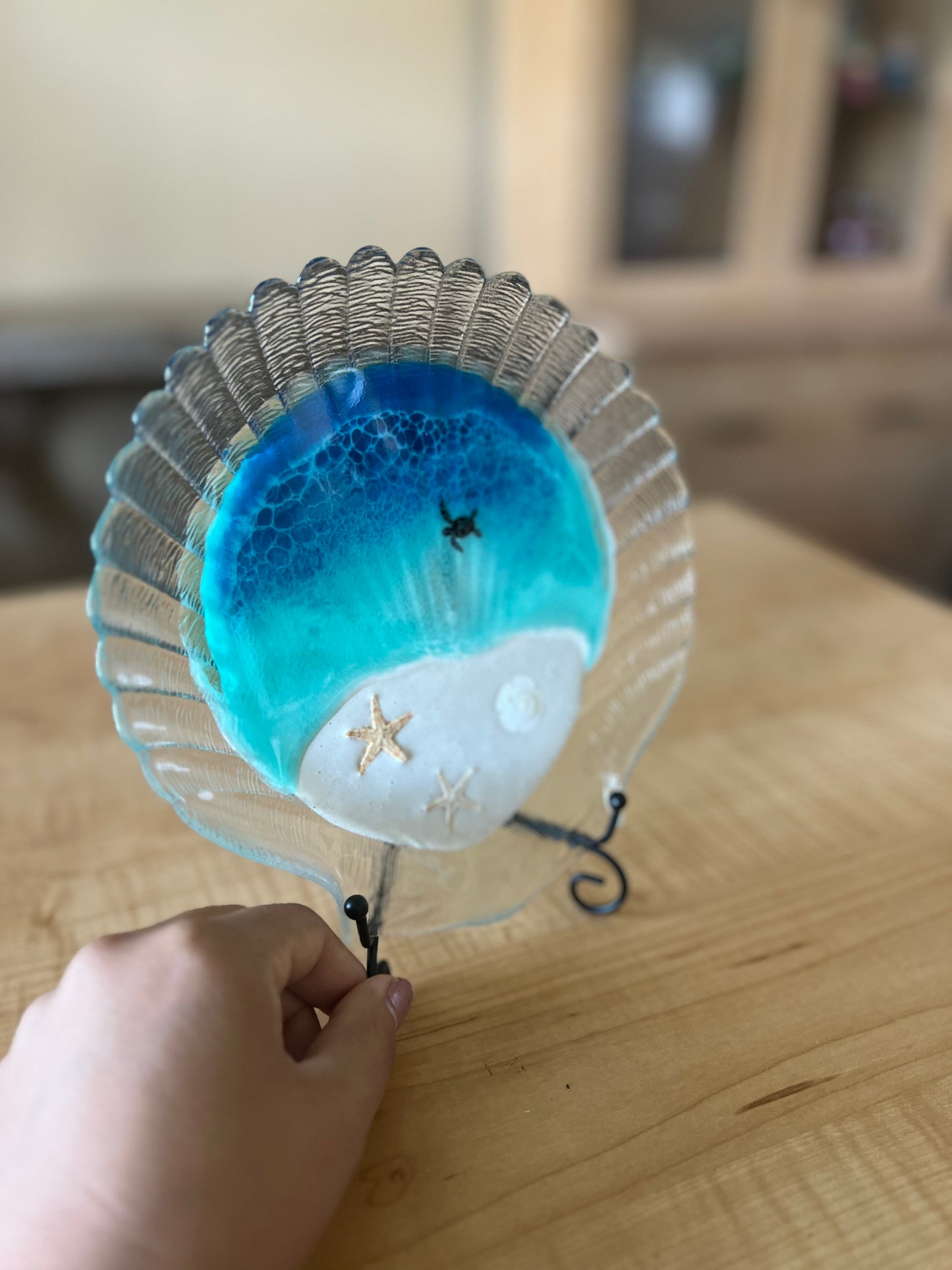 Glass Shell Ring Dish